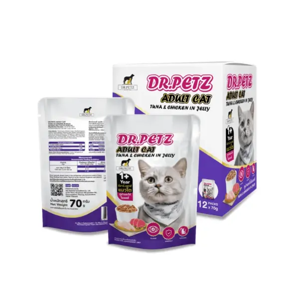 DR. PETZ Adult Cat Tuna & Chicken In Jelly 70gm