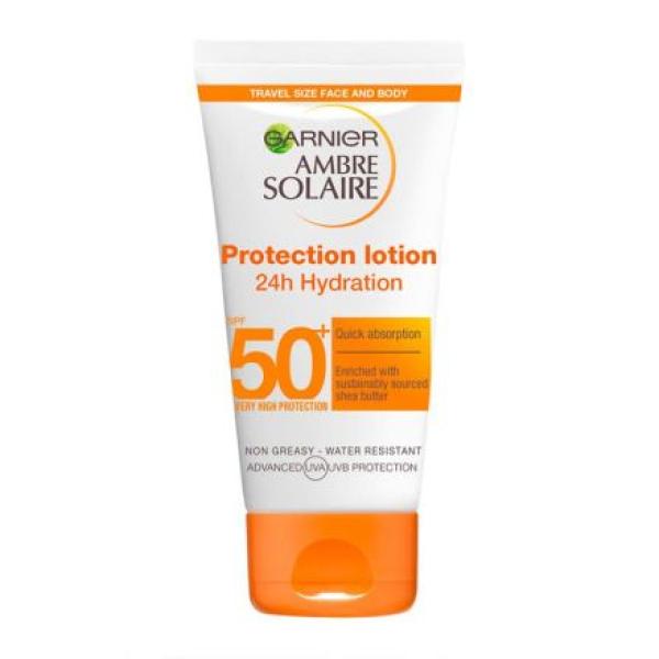 Garnier Ambre Solaire Ultra-hydrating Sun Cream SPF50+ 50ml Travel