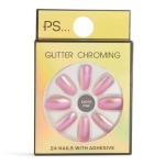 PS Glitter Chroming 24 Nails With Adhesive