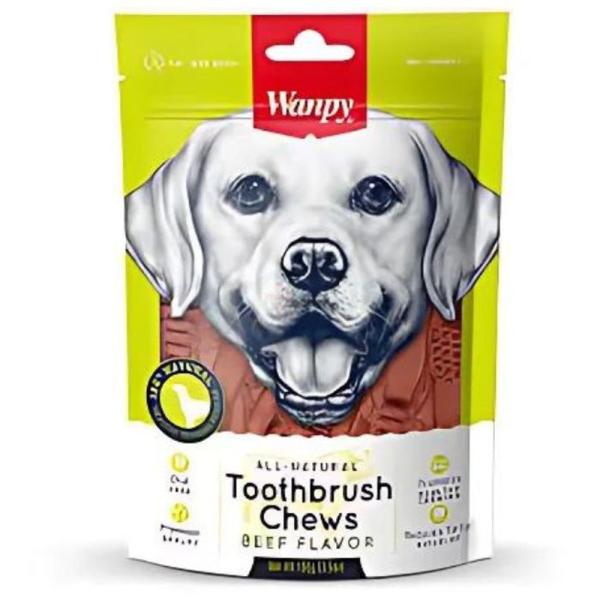 Wanpy Dog Treat All Natural Toothbrush Chews Beef Flavor 100g