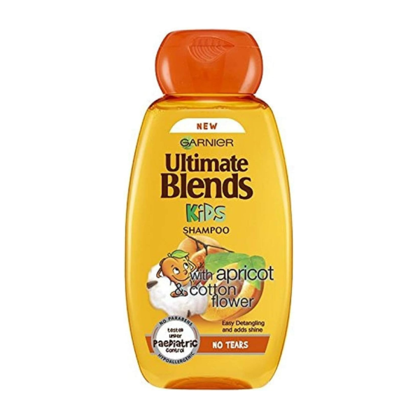 Garnier Ultimate Blends Kids Shampoo | No Tears Shampoo With Apricot & Cotton Flower | Hypoallergenic, Gently Cleanses, Easy Det